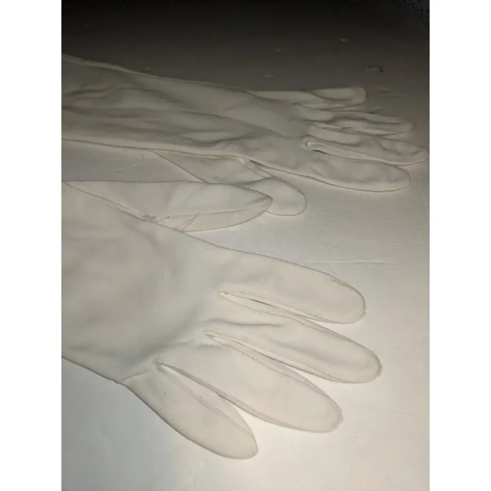 Vintage White Classic Gloves Bracelet Coat Length Formal Forearm Retro